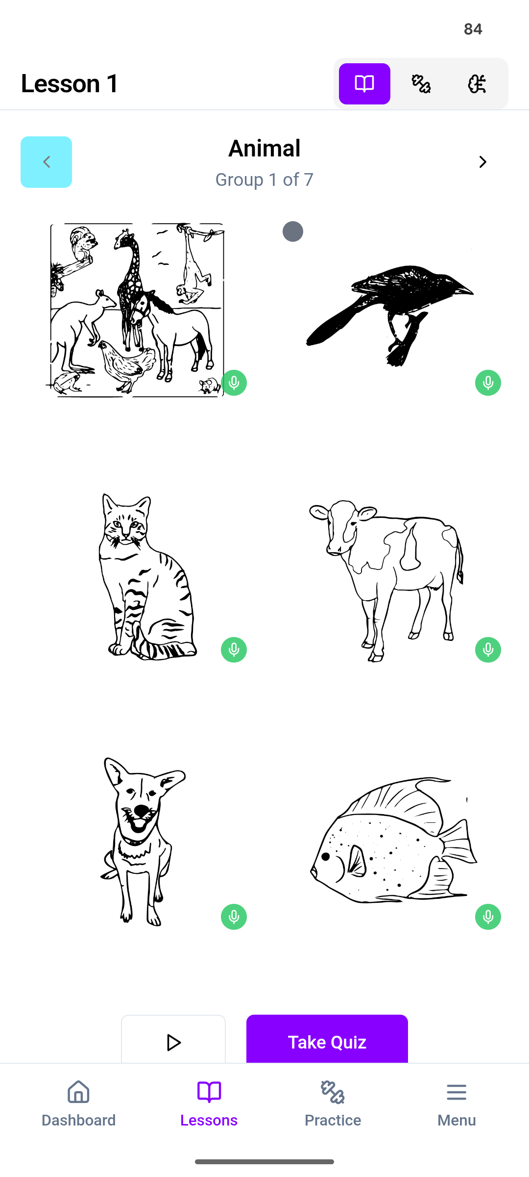 Lu-Ha Language Learning App Interface